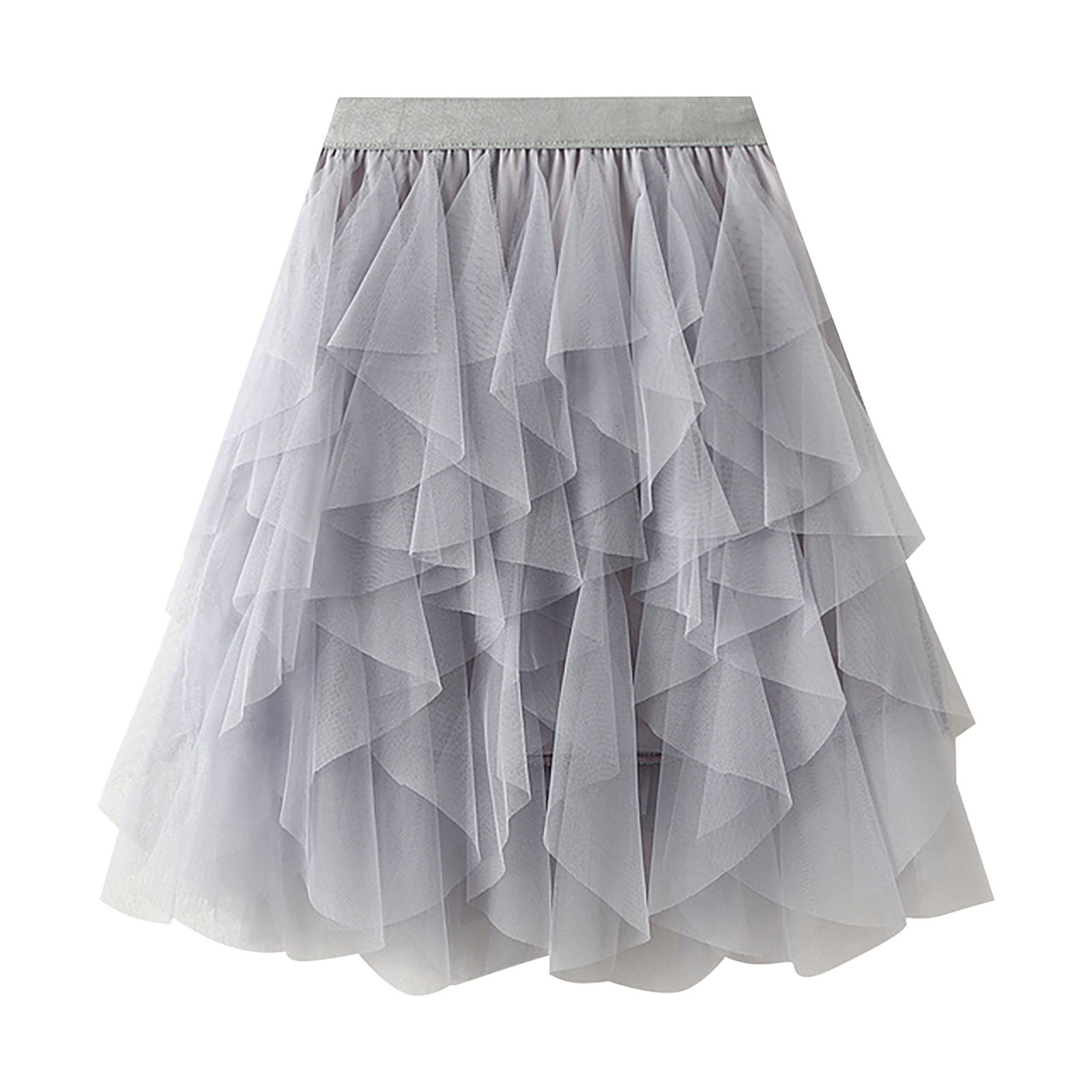 thumbnail image 4 of Falda tutú de tul hasta la rodilla para mujer, con capas, para fiesta de graduación, con fajín desmontable, 4 of 8
